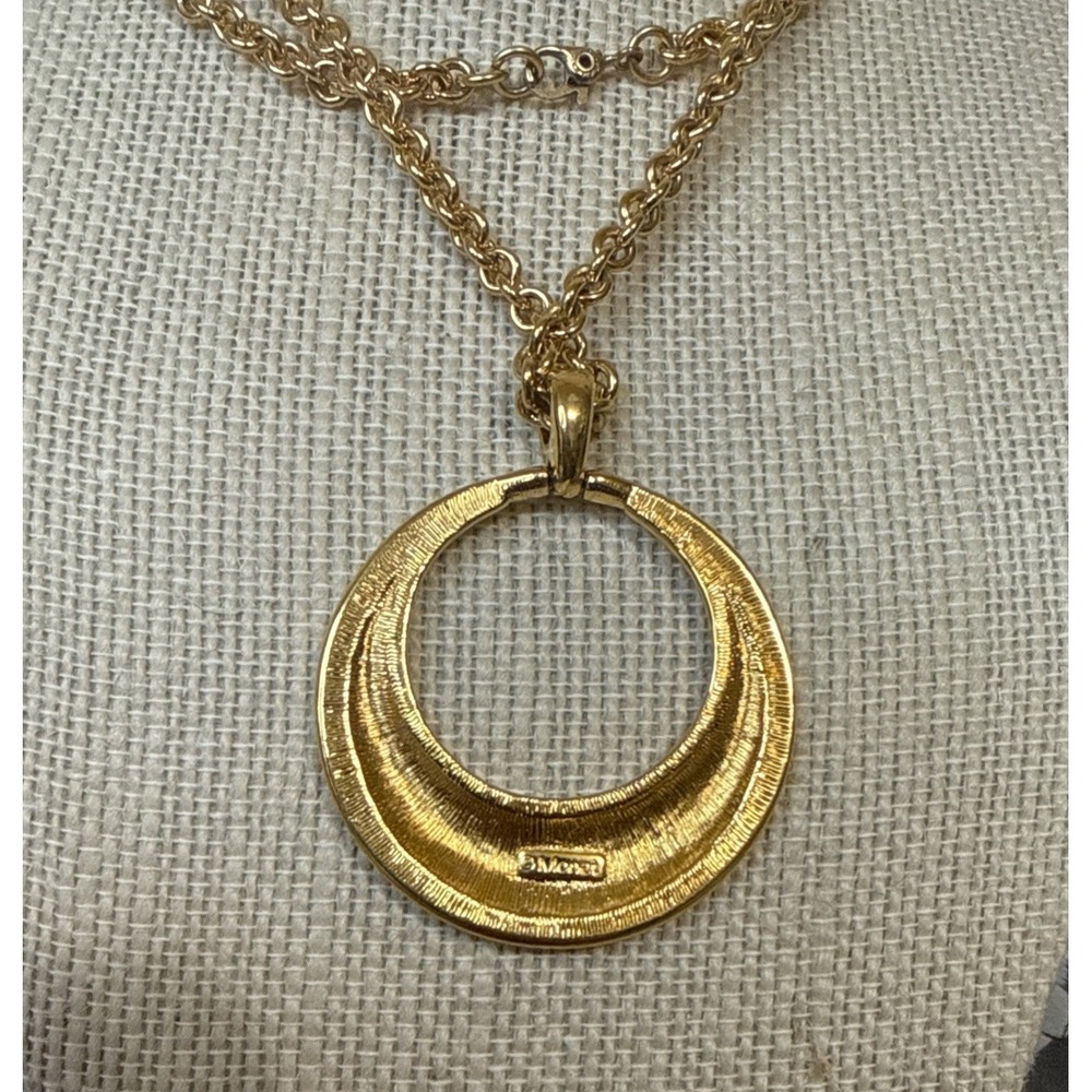 Vintage Monet Cream Enamel Gold Tone Chain 15" Necklace - Picture 4 of 6
